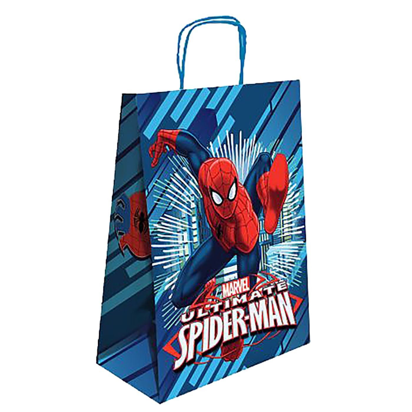 Τσάντα Δώρου Χάρτινη Spiderman Μπλε (32cm) 32x24x10cm Spiderman