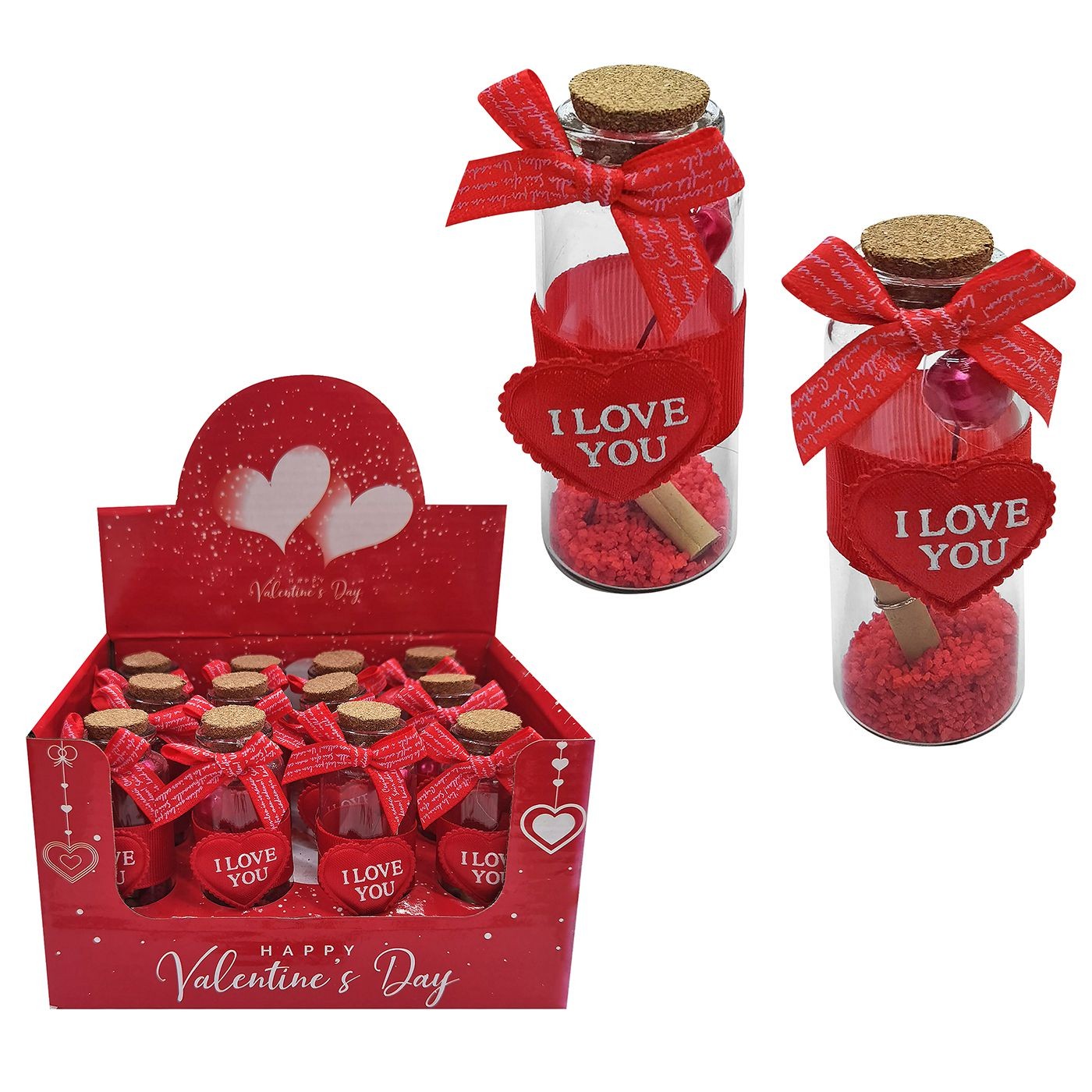 Μπουκαλάκι Love Γυάλινο με Φελλό 8x2,5cm Homie 423026