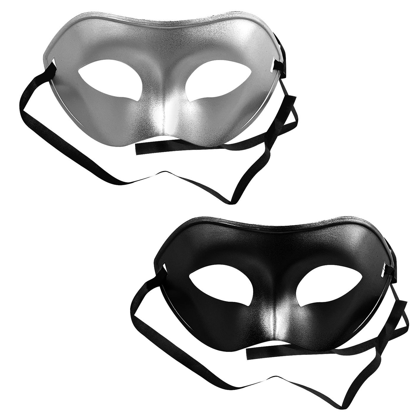 Μάσκα Κοκάλινη Ασημί-Μαύρη ματ  Carnavalista 232133