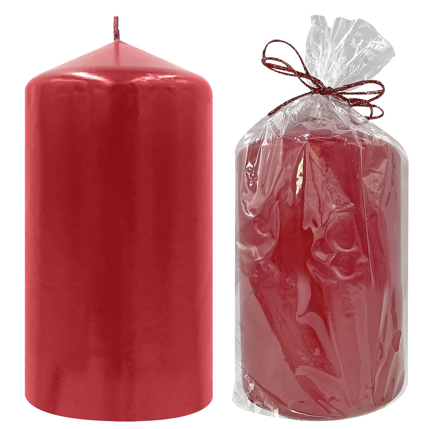 Κερί Κολώνα Κόκκινο Μεταλιζέ 7x10cm Homie 57493