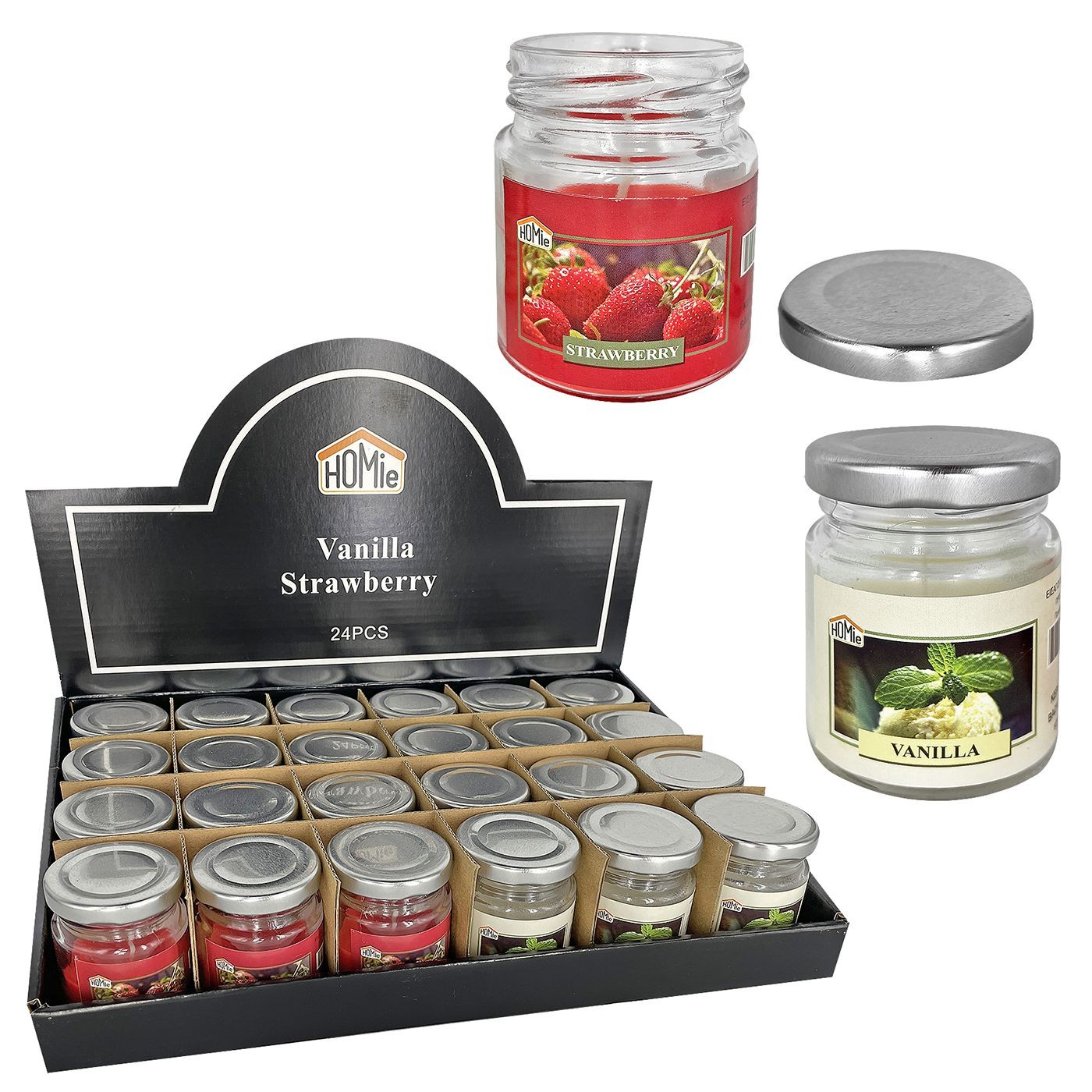 Κερί Αρωματικό σε Βαζάκι με Καπάκι 6x5cm 105g Gross/30g net Homie 57498