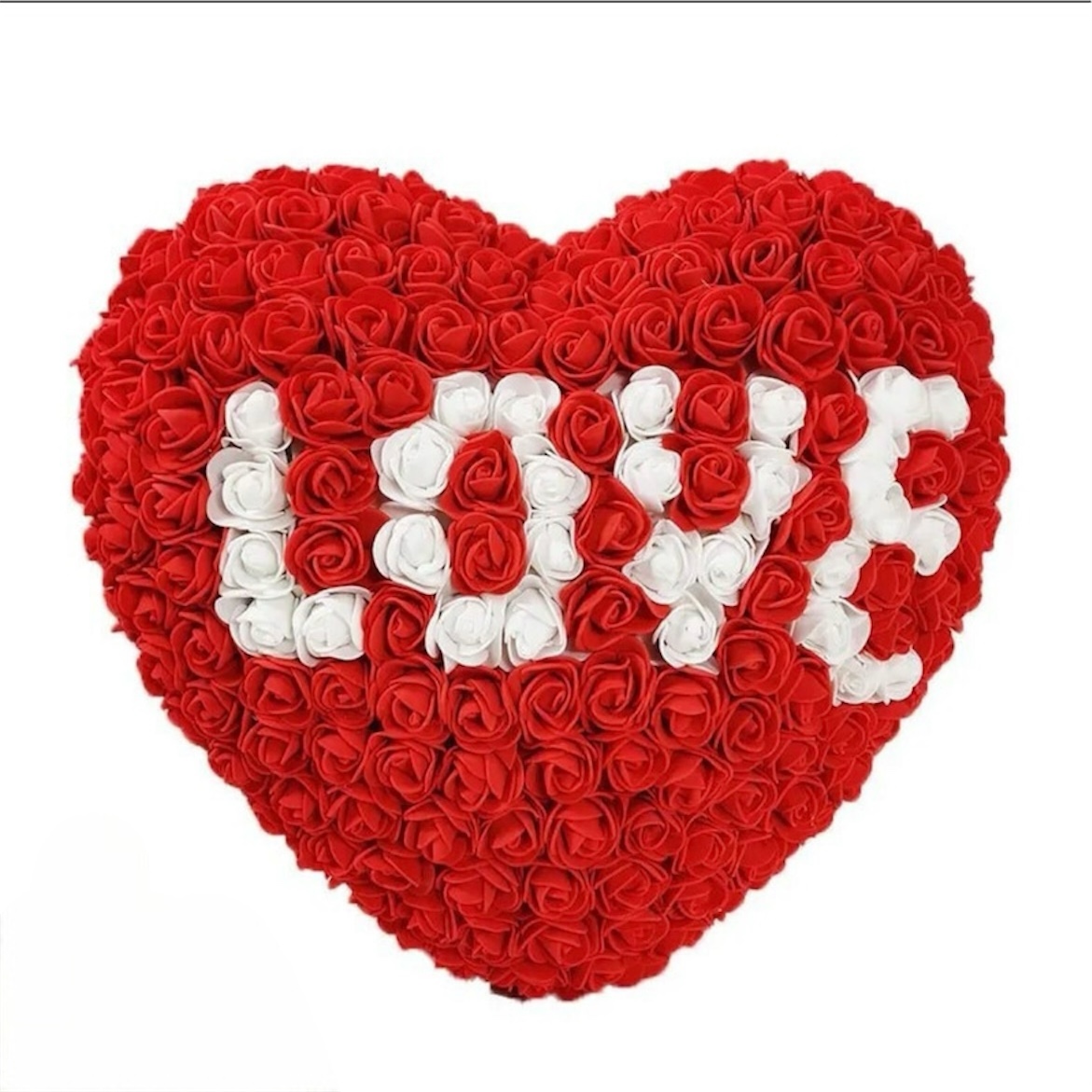 Καρδιά από τεχνητά Τριαντάφυλλα Κόκκινη LOVE