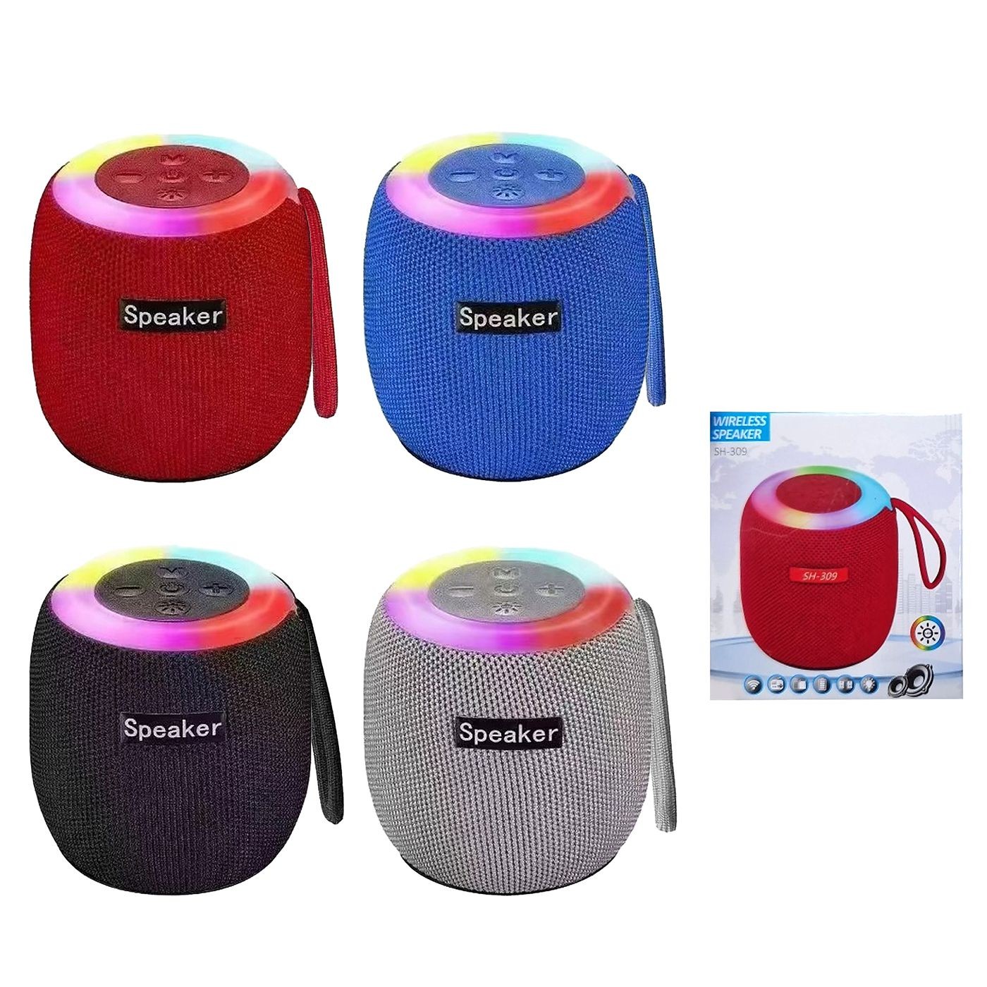 Ηχείο Bluetooth με φως & Σχοινάκι 8,5x8cm Homie 108488