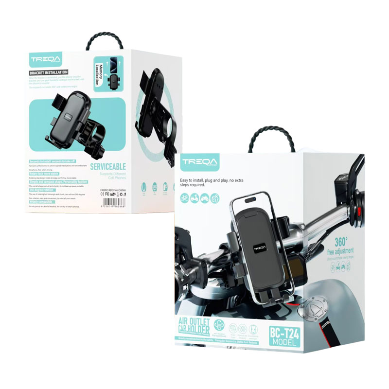 Treqa Βάση Κινητού Μοτοσικλέτας/ Ποδηλάτου με Ρυθμιζόμενα Άγκιστρα BC-T24 - Phone Holder