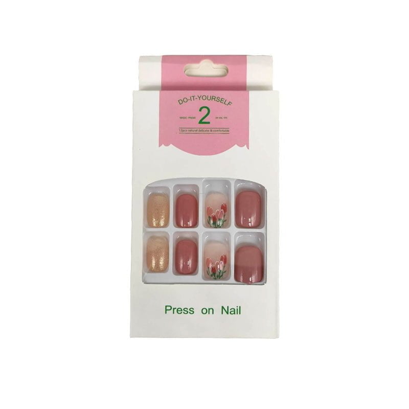 Αυτοκόλλητα νύχια σε διάφορα σχέδια 12 τμχ - Press-on fake nails
