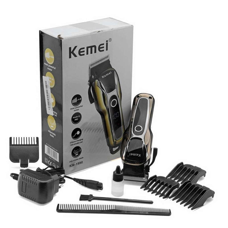 Kemei Επαγγελματική Επαναφορτιζόμενη Κουρευτική Μηχανή KM-1990 - Hair Clipper
