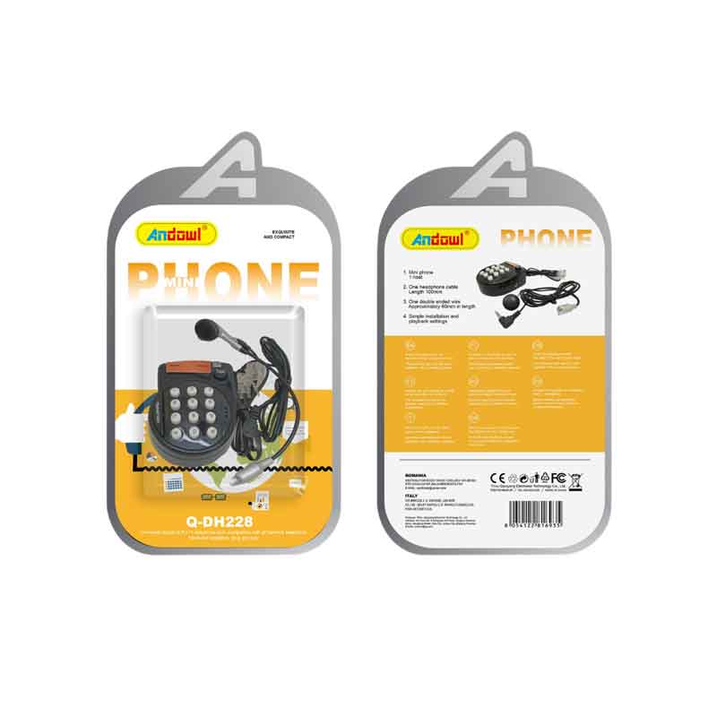 Andowl Mini Τηλέφωνο με Ακουστικά και Καλώδια Σύνδεσης Q-DH228 - Mini Phone