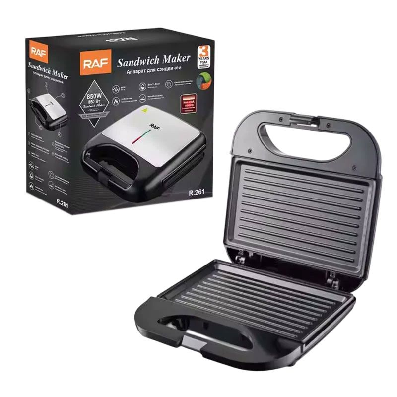 RAF Τοστιέρα με Αντικολλητικές Πλάκες 850W R.261 - Sandwich Maker with Non-Stick Plates